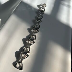 Silver Twist Link Bracelet - 925